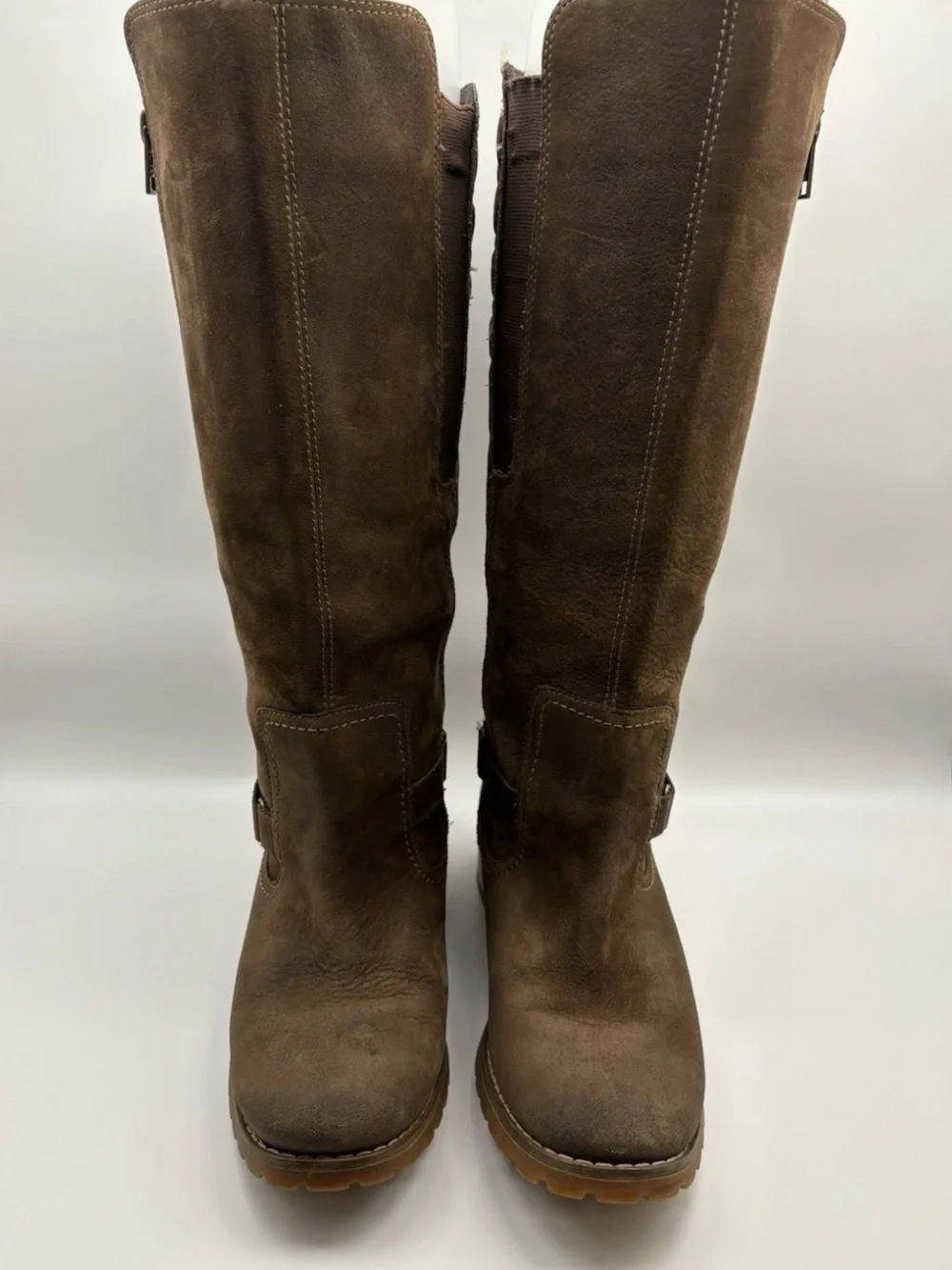 Timberland Earthkeepers Suede Equestrian Tall Boots 6.5 Brown Quilted Waterproof
